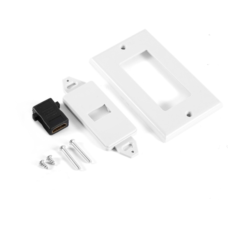 Home Cinema Blanc - Plaque murale HDMI plaquée or à
