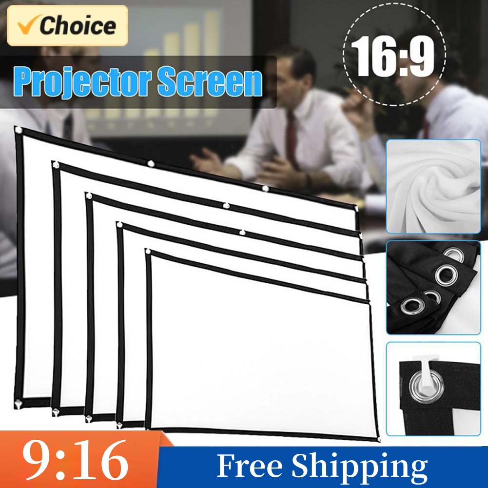 Home Cinema Blanc - Écran de projection portable, rideau simple,