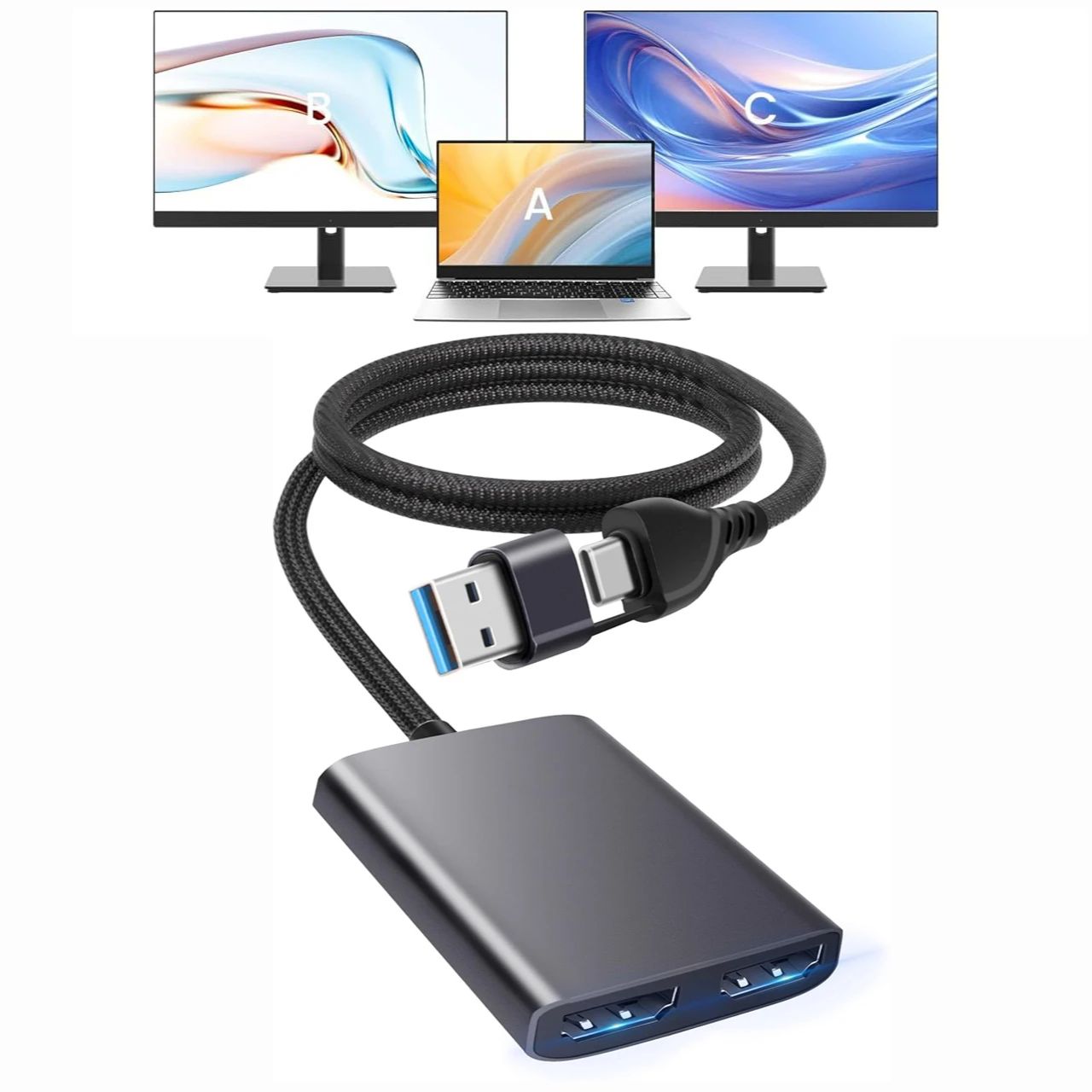 Home Cinema Usb - Adaptateur séparateur USB C/A 3.0 vers