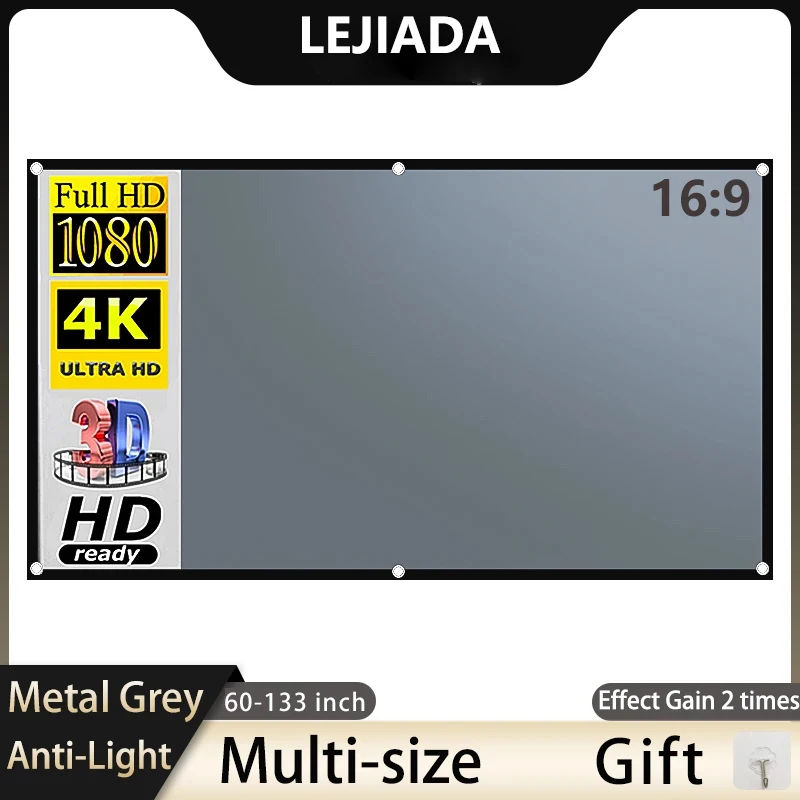 Home Cinema Blanc - LEJIADA écran de projecteur 60-133 pouces