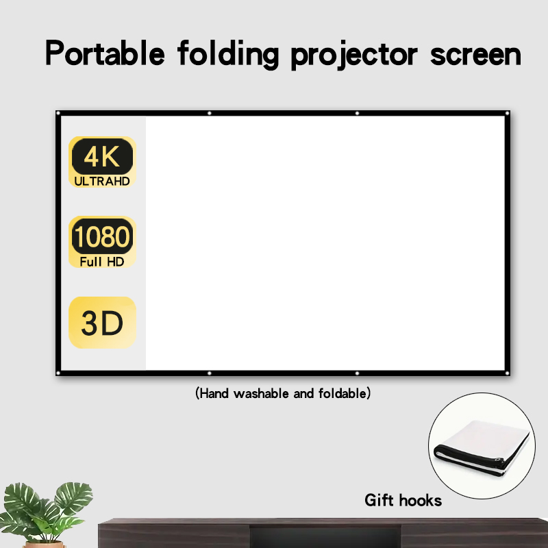 Home Cinema Blanc - Écran souple de projection mural Simple,