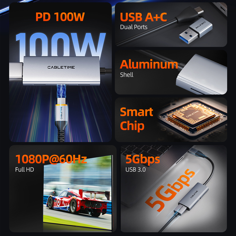 CABLETIME USB 3.0 HDMI carte d - Home Cinema Usb avis et prix